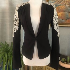 BCGBMaxazria blazer with embroidered sleeves
